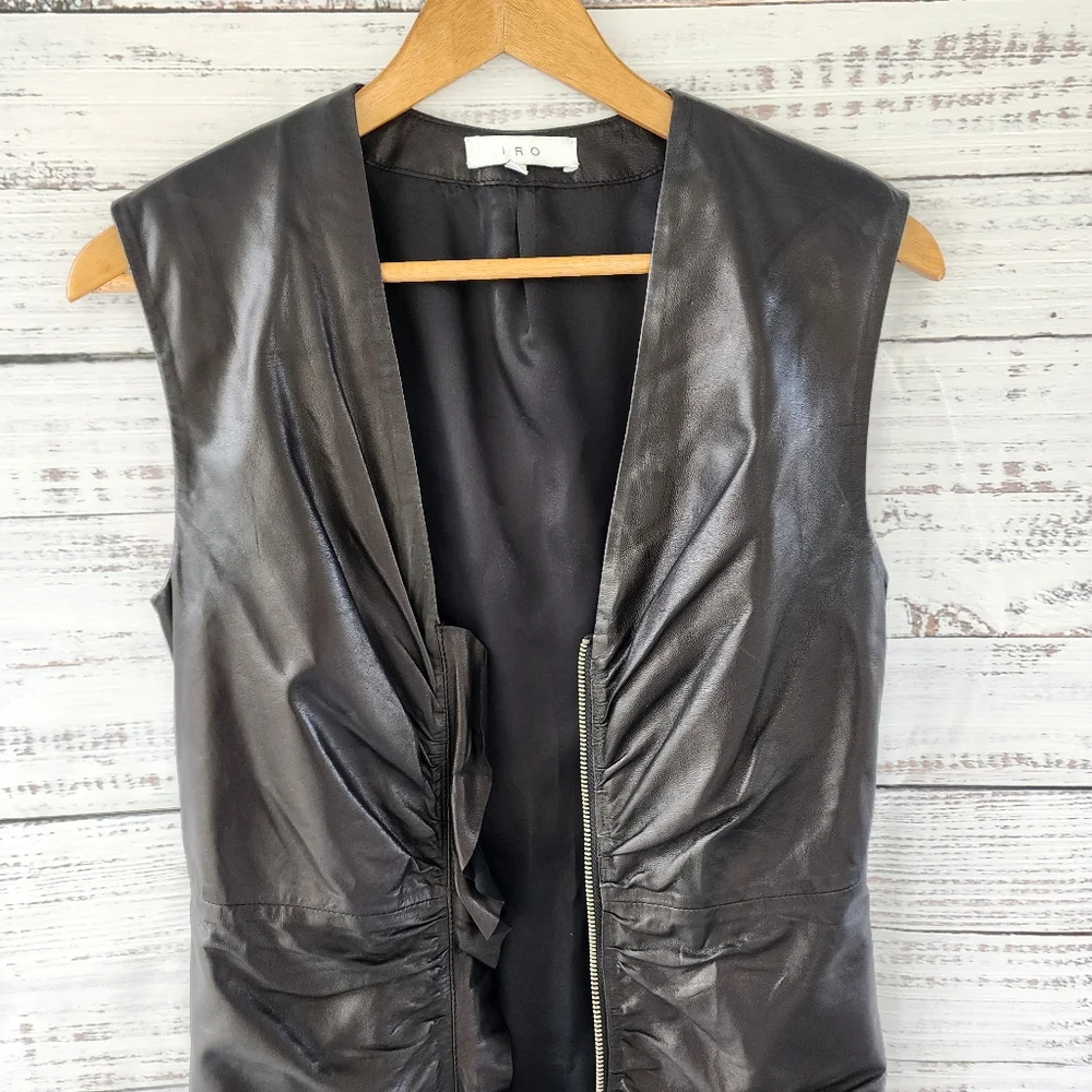IRO black leather mini dress - Picture 5 of 12